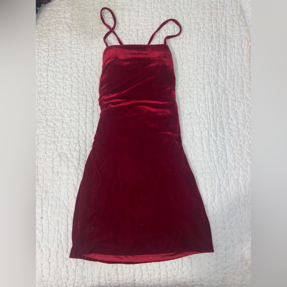 hellymoon burgundy tight velvet homecoming dress S new